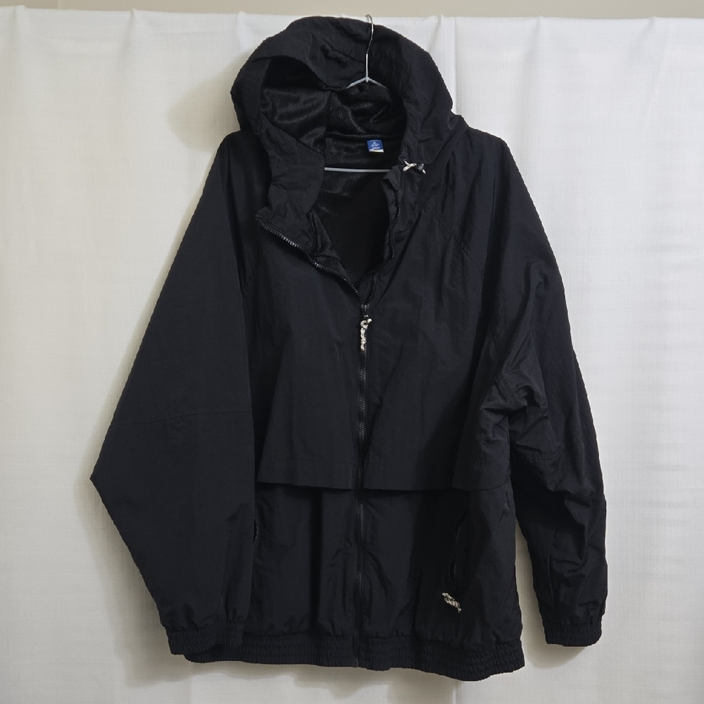 Old Navy Black Utility Jacket with Hood and Weather-Resistant Fabric